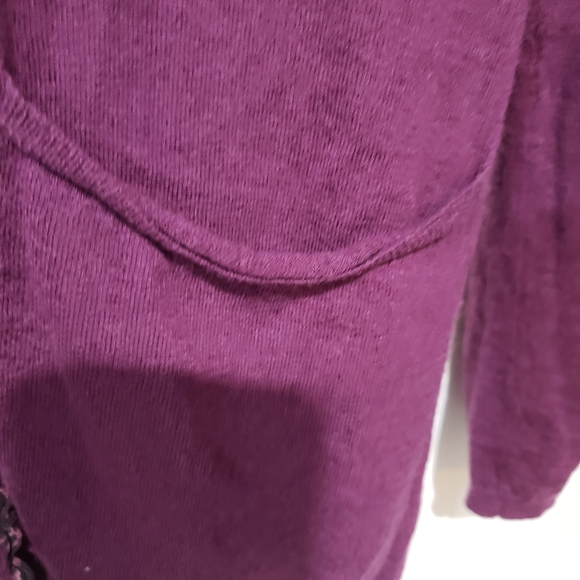 Burberry sweater cardigan purple wool cashmere silk size S - Picture 5 of 7